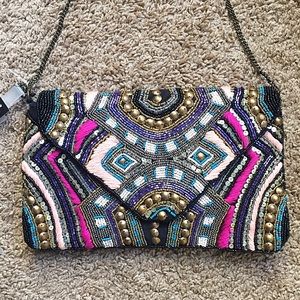 Multi Beads Tribal Aztec Clutch Purse